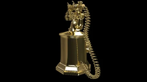 Gold old phone Stock Footage 8677063
