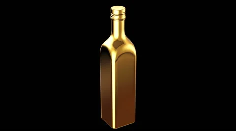Gold olive oil bottle Stock Footage 61544853