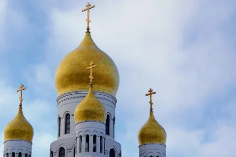 Gold onion domes Stock Photos