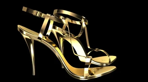 Gold open-toe sandals Video stock 8832992