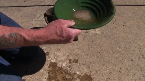 Gold ore processing, panning Stock Footage 24387177