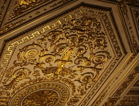 Gold ornament on the ceiling Stock Footage 151711724