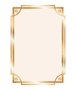 Gold ornament frame in rectangle shaped vector design Illustrazione stock