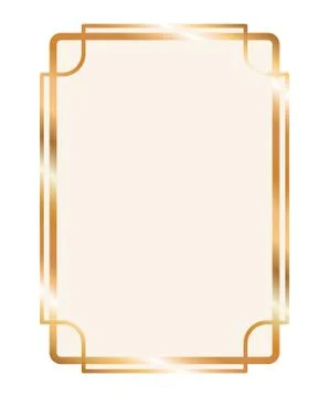 Gold ornament frame in rectangle shaped vector design Stock Illustration