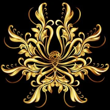 Gold ornament Illustrazione stock