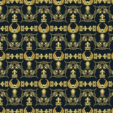 Gold ornament, seamless pattern Stock Illustration