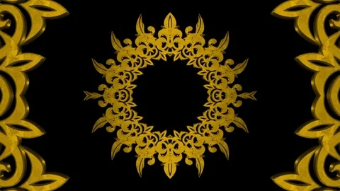 Gold Ornamental Background 4 Stock Footage 75874787