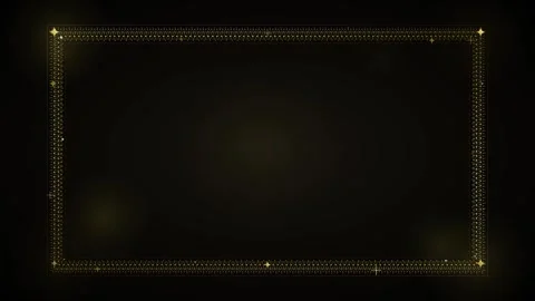 Gold ornate frame with shimmering particles and glowing bokeh background ov.. Stock Footage 337561543