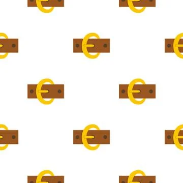 Gold oval buckle pattern flat Illustrazione stock