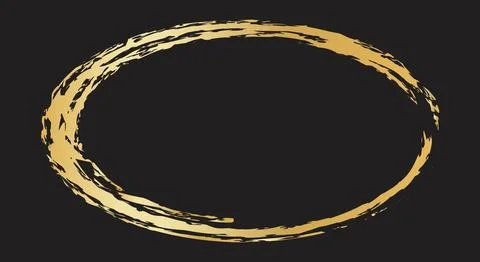 Gold oval frame on a dark background. Premium design template. Luxury style Stock Illustration