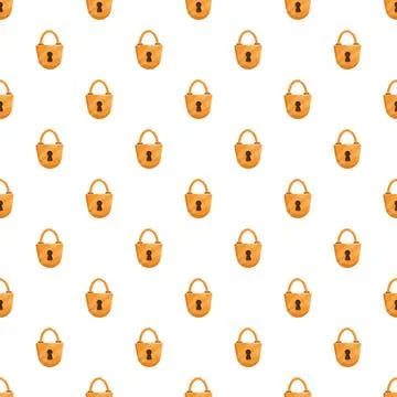 Gold padlock pattern protecting digital privacy and data security Stock Illustration