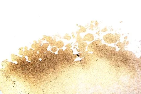 Gold paint brush smear stroke. acrylic golden bronze color stain shiny glit.. Stock Illustration