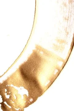 Gold paint brush smear stroke. acrylic golden bronze color stain shiny glit.. Stock Illustration