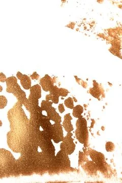 Gold paint brush smear stroke. acrylic golden bronze color stain shiny glit.. Stock Illustration