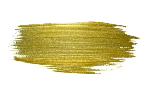 Gold paint brush stroke. Stock Illustration