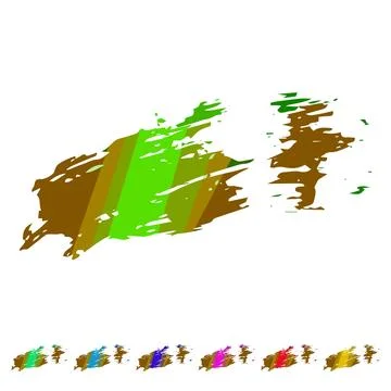 Gold paint brush stroke scratch effect Illustrazione stock