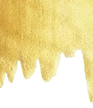 Gold paint drip isolated on white background Stock Illustration