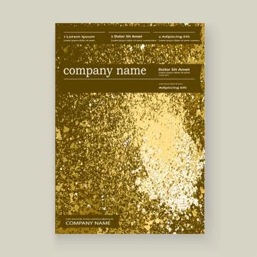 Gold paint splash, splatter explosion glitter artistic frame cov Stock Illustration