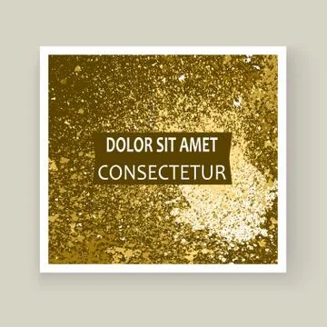 Gold paint splash, splatter explosion glitter artistic frame cov Ilustración de archivo