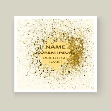 Gold paint splash, splatter explosion glitter artistic frame cov Ilustración de archivo