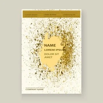 Gold paint splash, splatter explosion glitter artistic frame cov Ilustración de archivo