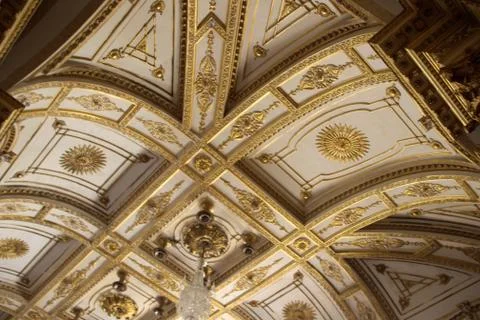 Gold Painted Ceiling Design Stock Photos