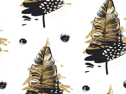 Gold Palm leaves pattern black background. Tropic palm. Palm leaf. Summer gold Stock Illustration