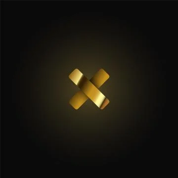 Gold paper folded character from a typeset, vector illustration 스톡 일러스트