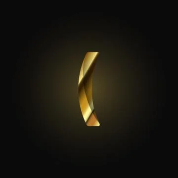 Gold paper folded character from a typeset, vector illustration Stock Illustration