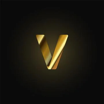 Gold paper folded character from a typeset, vector illustration Stock Illustration