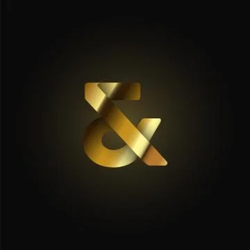 Gold paper folded character from a typeset, vector illustration Stock Illustration
