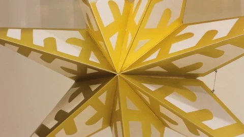 Gold paper star decoration pattern geometry symmetric Stock Footage 121384843