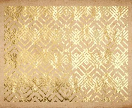 Gold on parchment oriental geometric pattern Stock Illustration