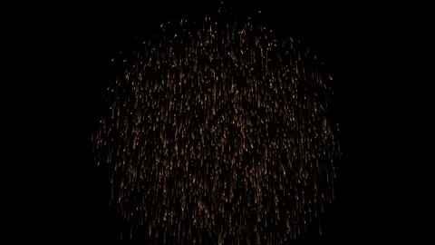 Gold particle burst explosion firework on black background overlay Stock Footage 346533619