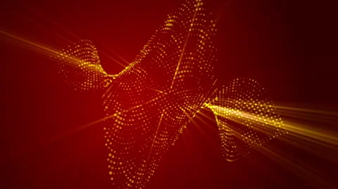 Gold particle, form, red background, loop Stock Footage 51693392