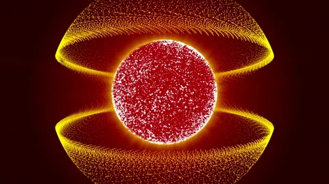 Gold particle, form, red background, loop Stock Footage 51963146