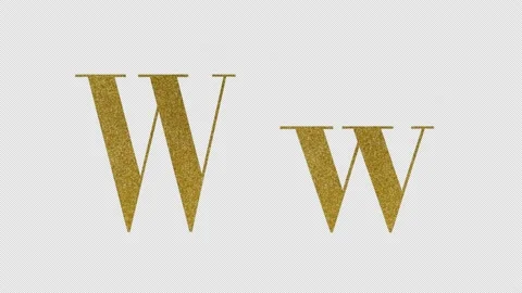 Gold Particle Letters W, Alpha Channel Stock Footage 239346385