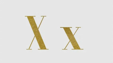 Gold Particle Letters X, Alpha Channel Stock Footage 239346387