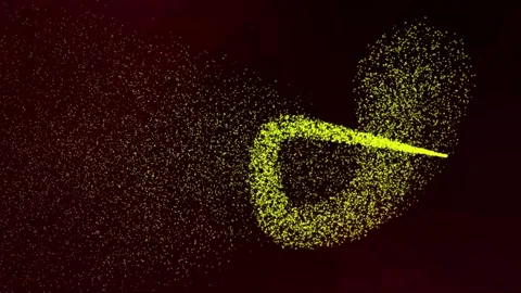 Gold Particle Loop Swirl Trail on Dark Red Background Seamless Animation Stock Footage 341601529