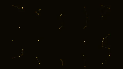 Gold Particle Network Orbital Node Network Loop Stock-Footage 342611888