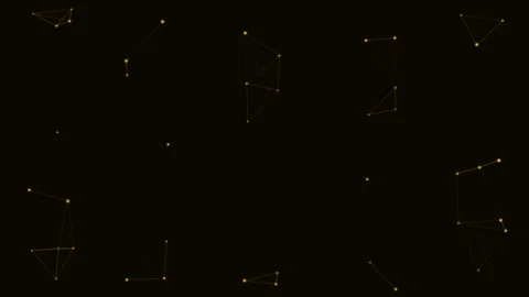 Gold Particle Network Pulse Node Network Loop Stock-Footage 342611933