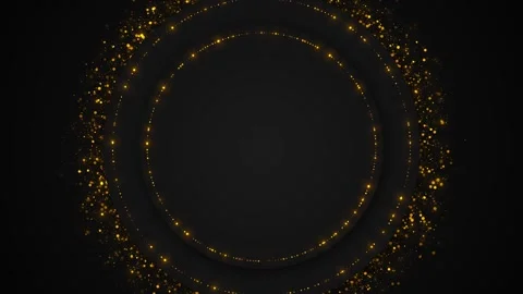 Gold particle ring background circular center, dotted orbit trails, luxury glowi Stock Footage 340468119