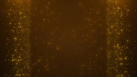Gold particle side border background sparkling columns, warm dust, dark empty ce 動画素材 340399913