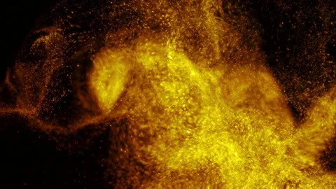 Gold particle smoke loop animation Stock Footage 145896177