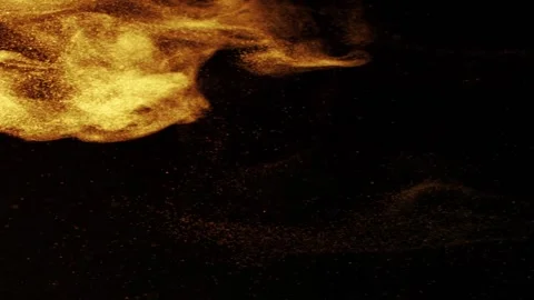 Gold particle smoke loop animation Stock Footage 145897136
