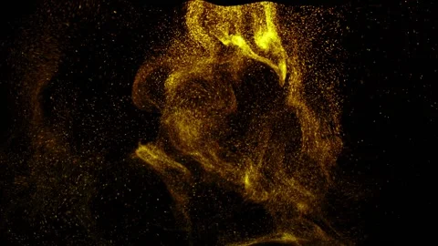 Gold particle smoke loop animation Stock Footage 145897235