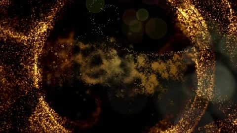Gold Particle Title Video to use for background intro or outro Stock Footage 235156358