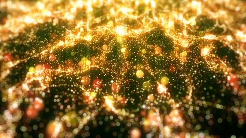 Gold particle waves Stock Photos