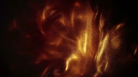 Gold particles abstract background with shining golden Background. Futuristic Stock Footage 236357033