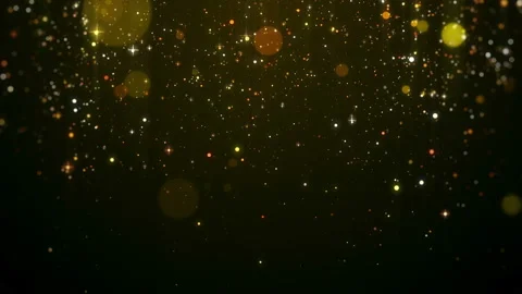 Gold particles and star falling elegant award background, loopable Stock Footage 201977495